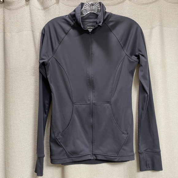 Skora DayBreak Jacket Sz S dark salt/greyScuba style  fitted workout running - Picture 1 of 8